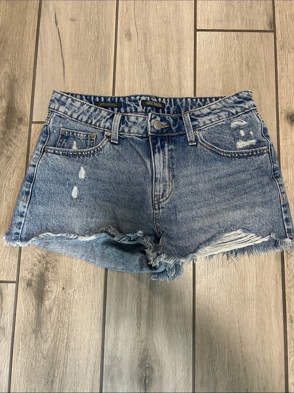 wild fable Distressed Light Blue Denim Jean Shorts